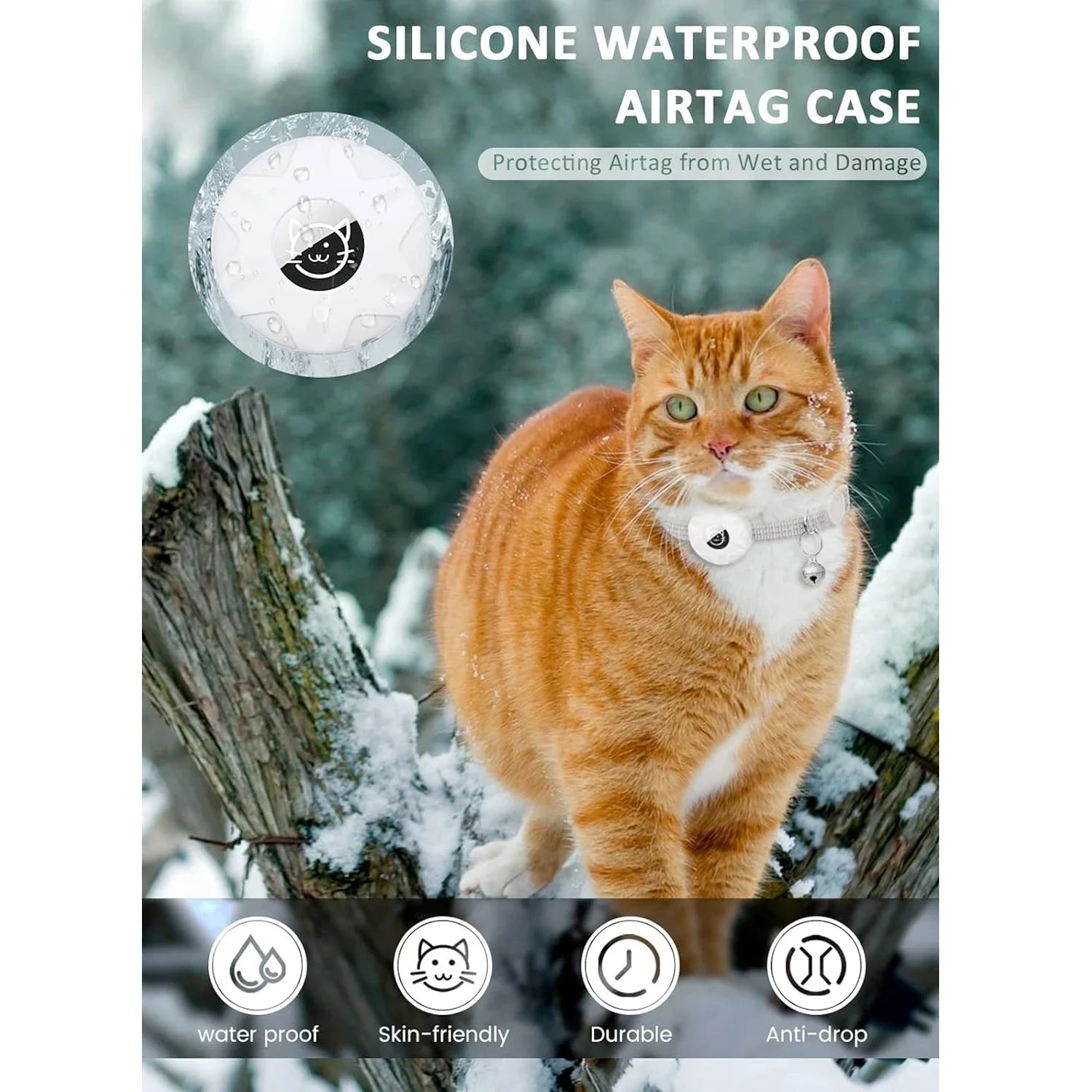 ZarpaTrack – Collar Reflectante con Soporte AirTag para Gatos