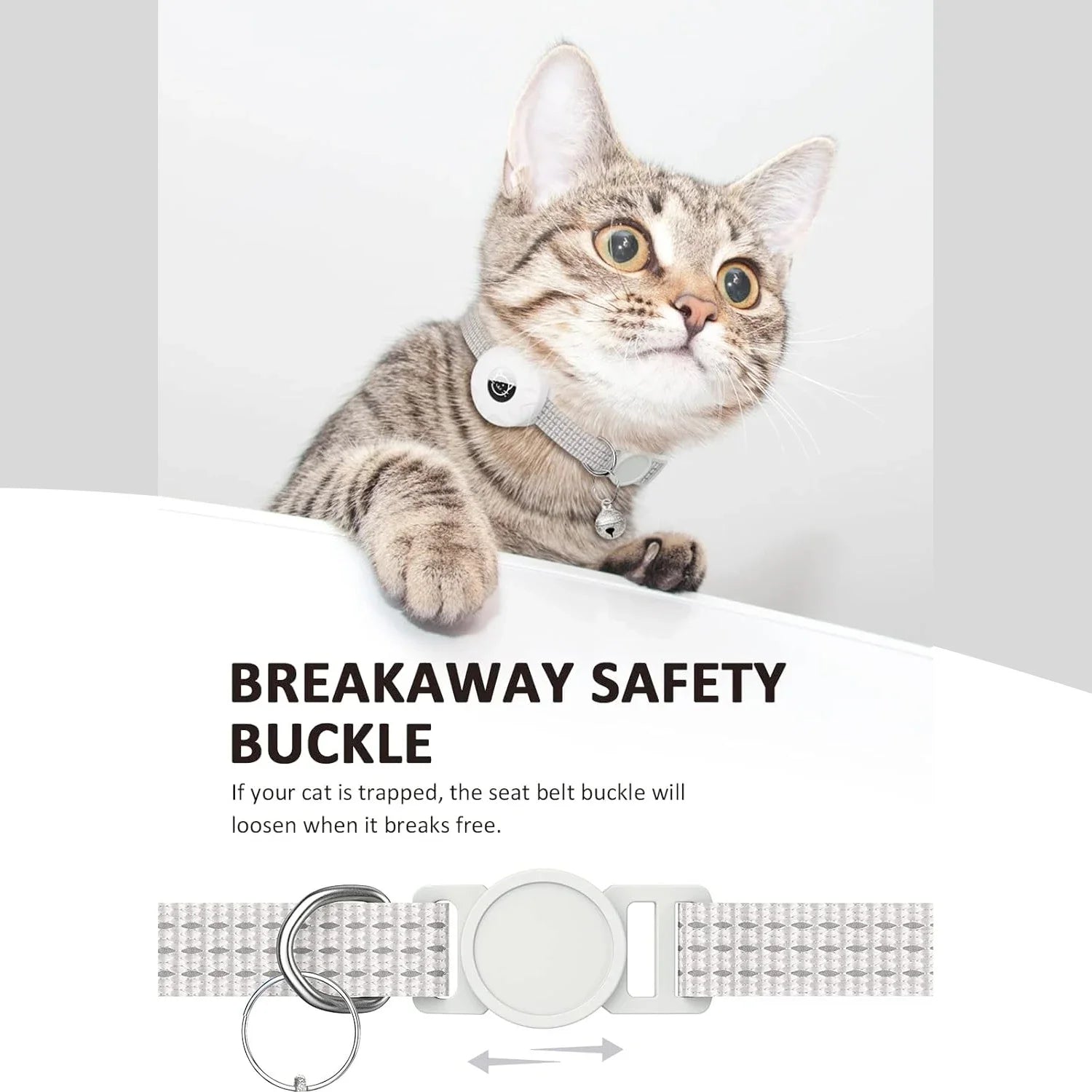 ZarpaTrack – Collar Reflectante con Soporte AirTag para Gatos