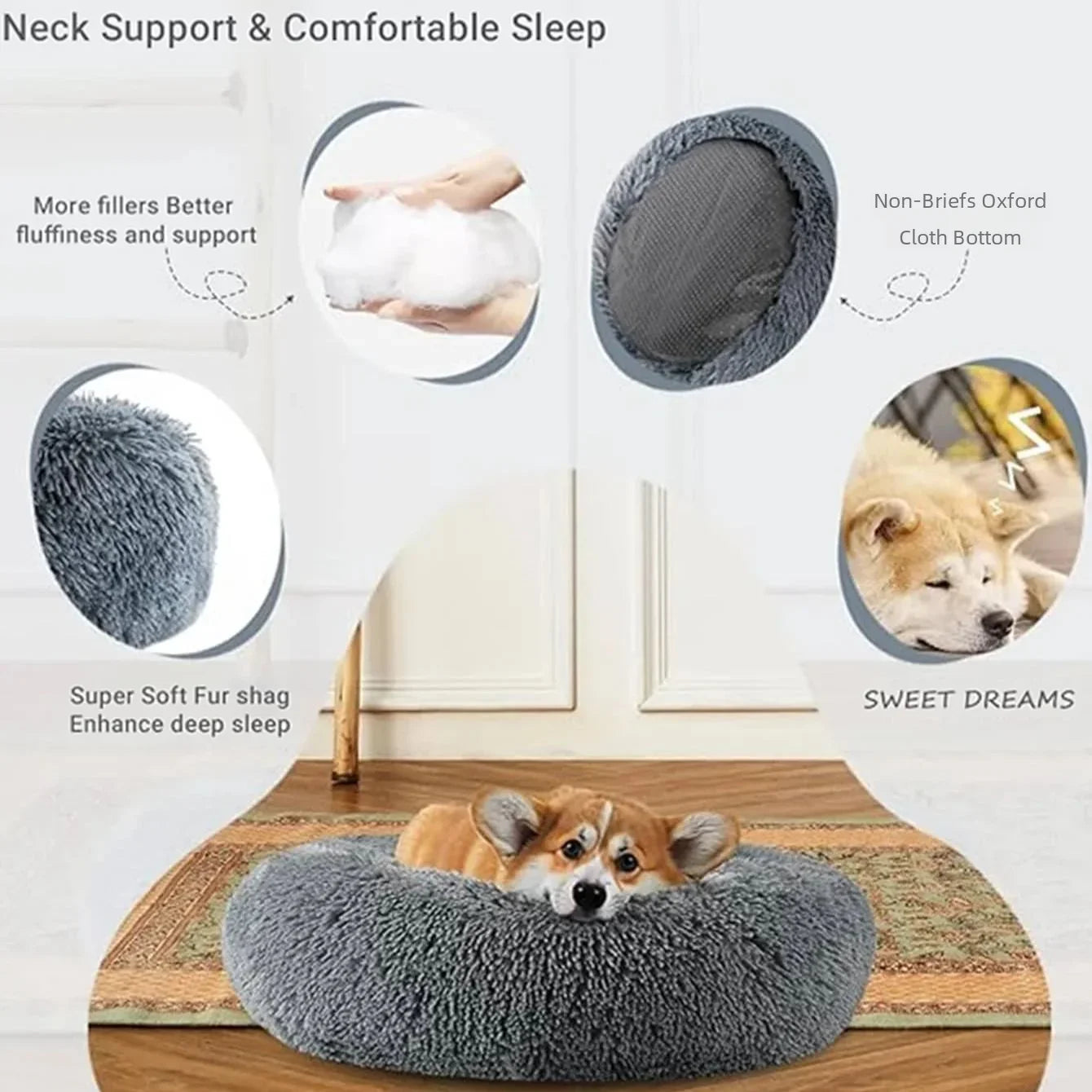 ZarpaCloud – Cama Redonda Supersuave para Mascotas