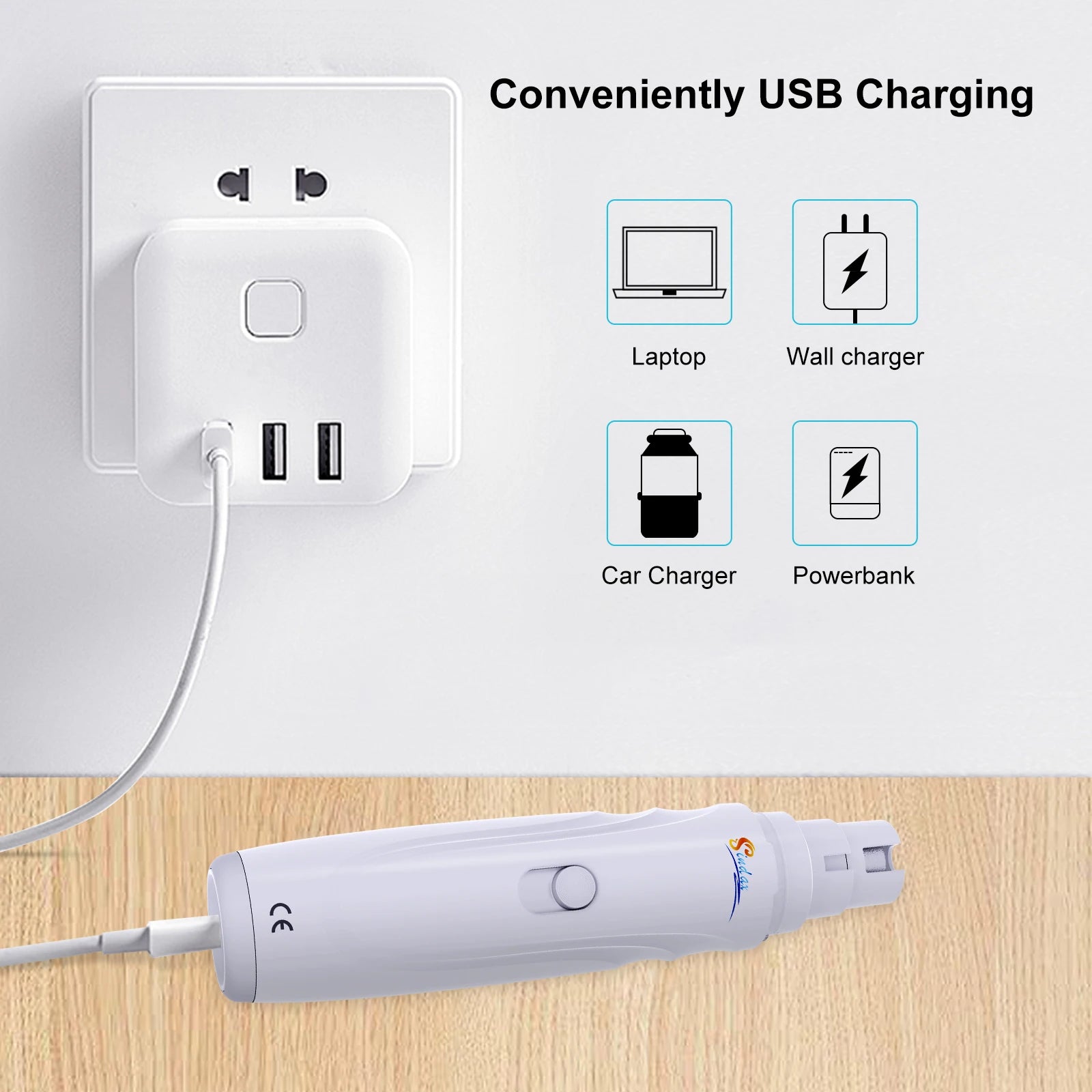 ZarpaNail Pro – Lima Eléctrica para Uñas de Perros con Cabezal Intercambiable