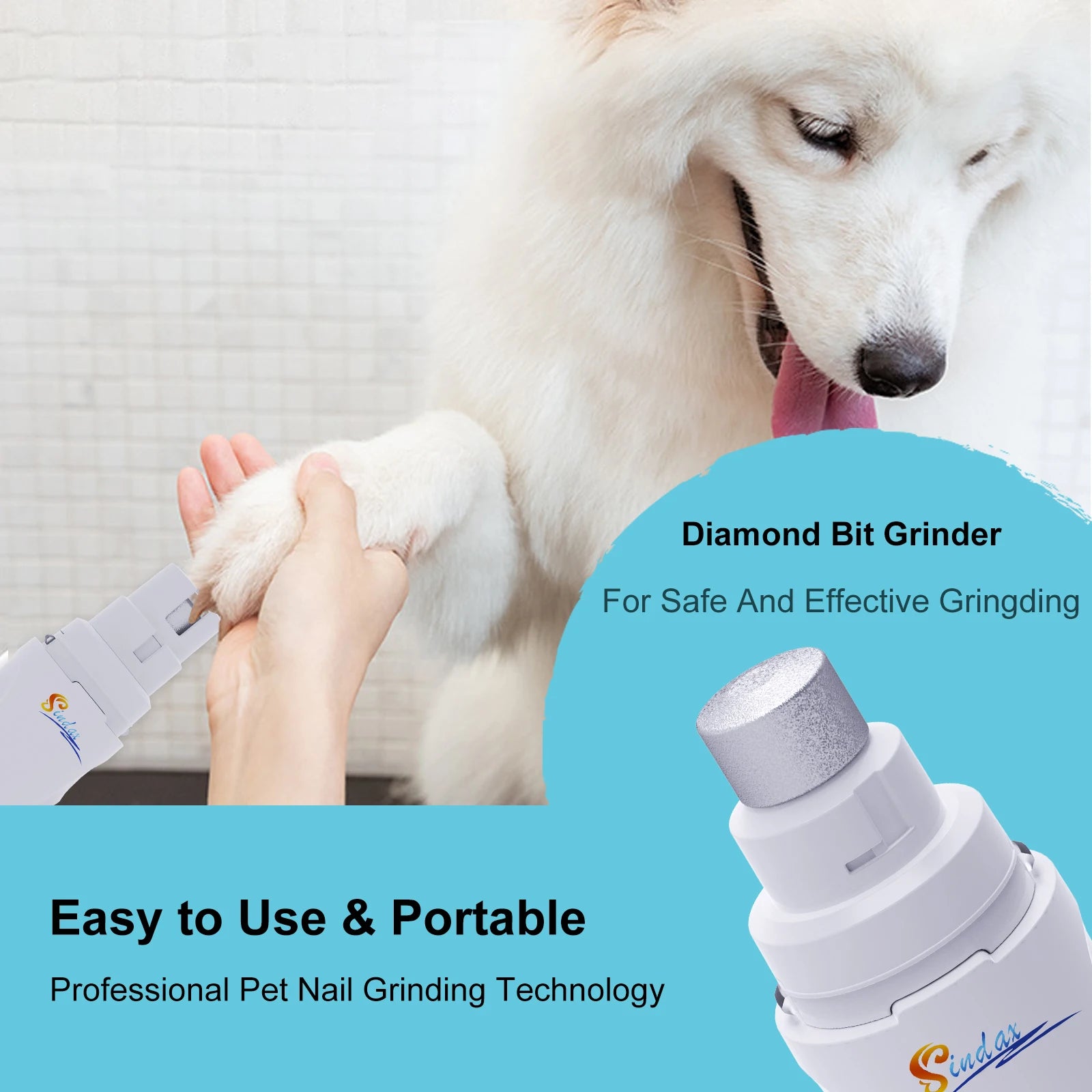 ZarpaNail Pro – Lima Eléctrica para Uñas de Perros con Cabezal Intercambiable