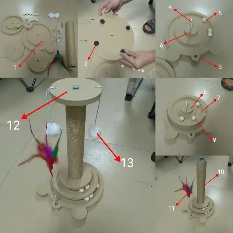 ZarpaPlay – Rascador Interactivo 3 en 1 para Gatos